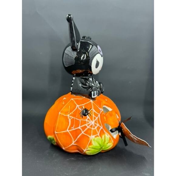 Kuromi On Pumpkin T-Light Holder Halloween Black Hello Kitty - Picture 5 of 9